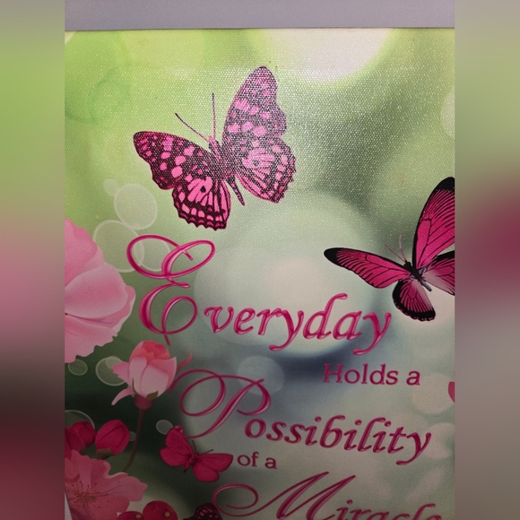 Floral Canvas Art with Inspirational Quote - Picture 2 of 8